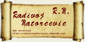 Radivoj Matorčević vizit kartica